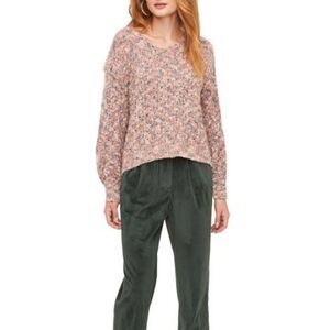 Lush Cozy-Knit Oversized V-neck Sweater size Small